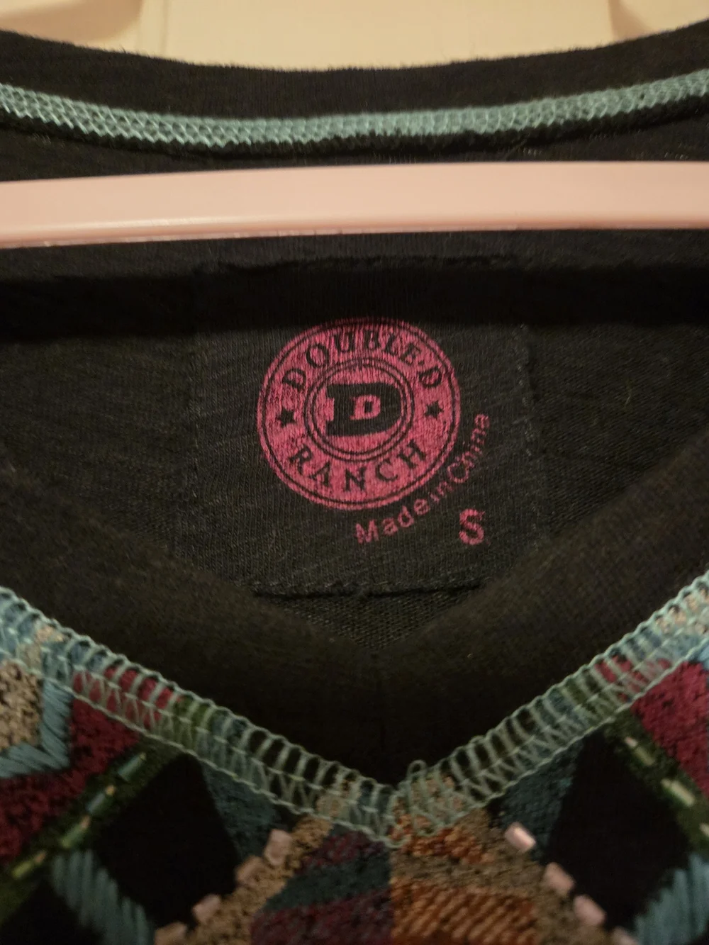 Double D Ranch Black Tunic with Colorful Southwestern Embroidery - Picture 3 of 4